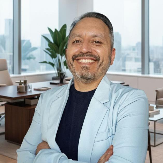 Retrato profesional de Mario Carrasco Palma, Ingeniero Civil Metalúrgico
